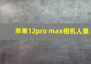 苹果12pro max相机人像